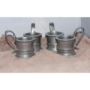 Mid Century Wilton Armentale Pewter Plough Tavern Mug Holder - Set of 4